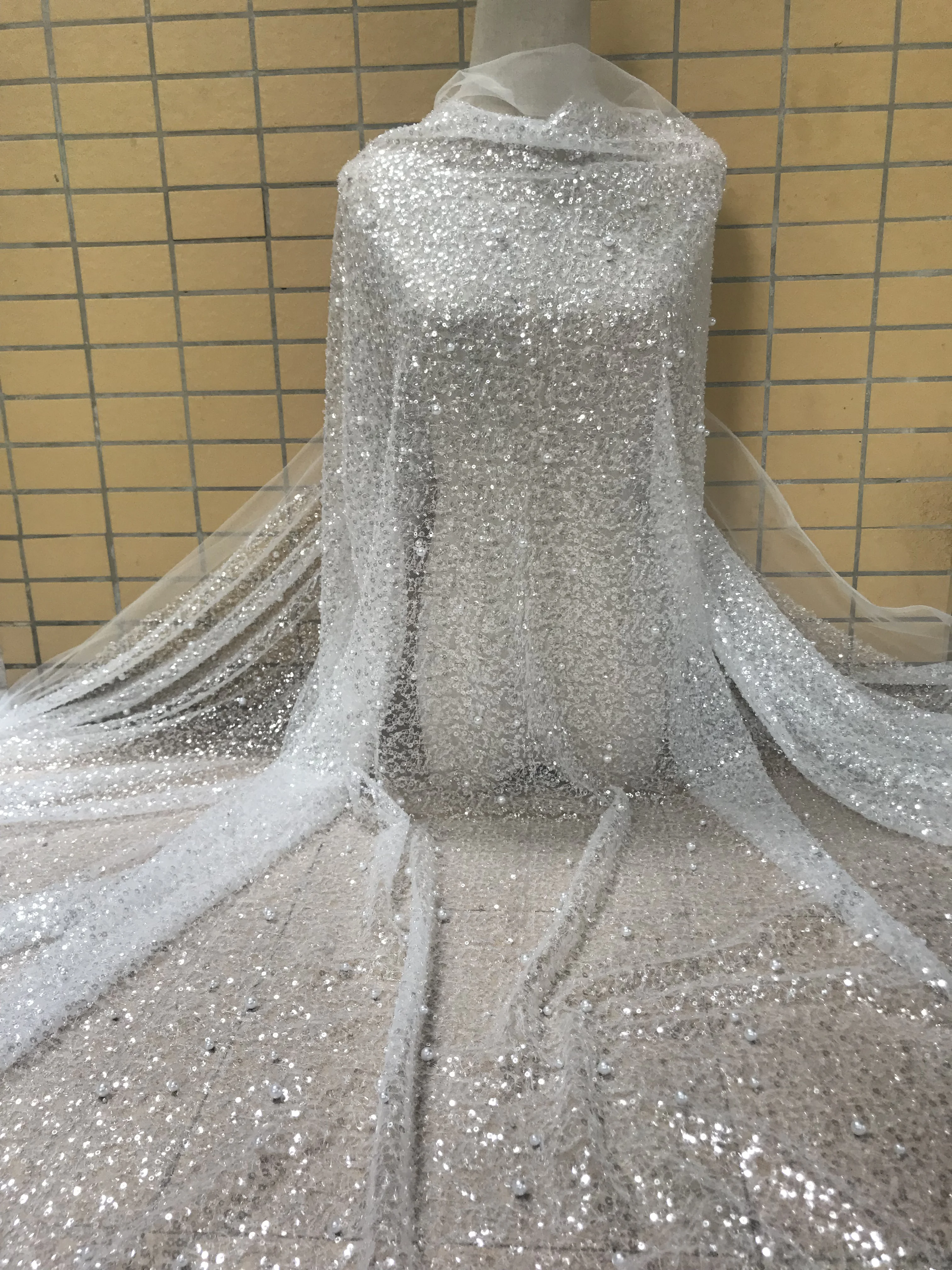 Французский Чистая кружевная ткань последние африканские гипюровые кружевные