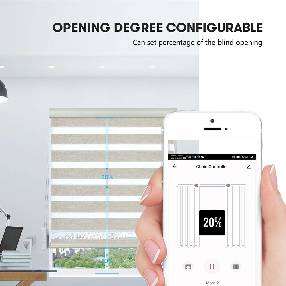 

MOLSmart Life Motorized Chain Roller Blinds,UK Adapter Tuya WiFi Remote Voice Control Shade Shutter Drive Motor Work With Alexa