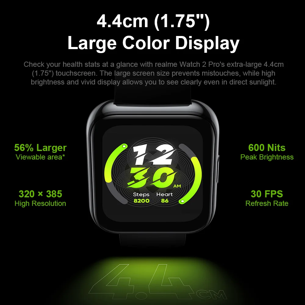 realme watch 2 pro smart watch ip68 water proof resistant 90 sport modes 390 mah 14 day battery life color display smartwatch free global shipping