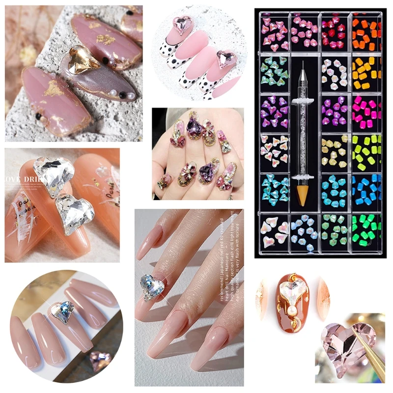 

Искусственные многообразные 3D стеклянные драгоценные камни, стразы с плоским основанием для ногтей, украшения для лица и одежды