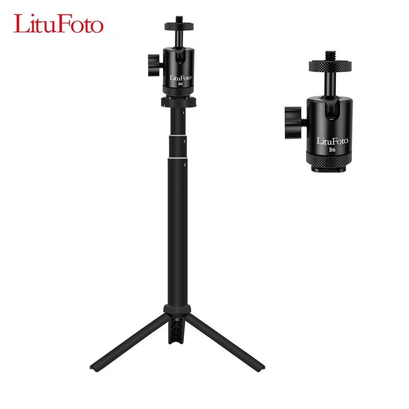 Штатив LituFoto B30 для телефона Трипод с 3 термоусадочными стержнями и шаровой