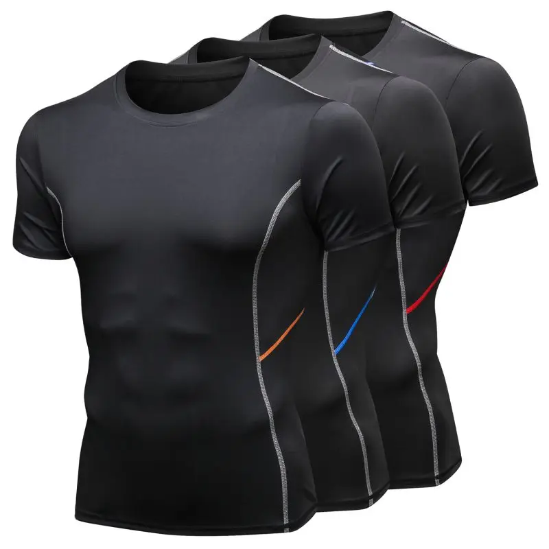 

Men Running T-Shirts, Quick Dry Compression Sport T-Shirts, Fitness Gym Running Shirts Tees, Men Quick-drying Jersey Sportswear