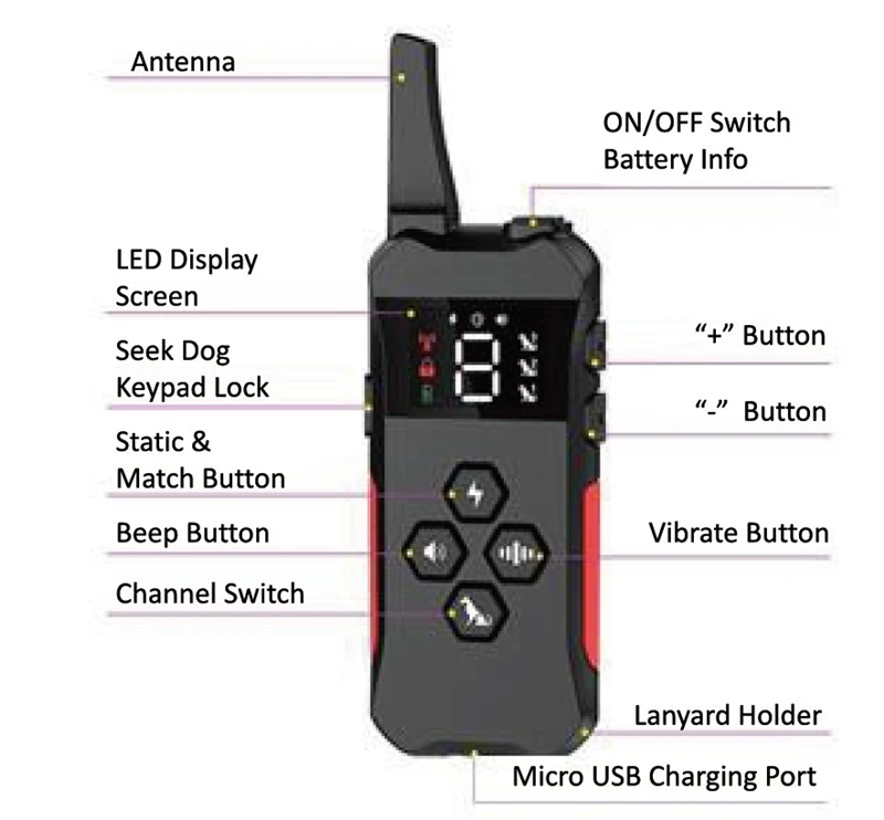 

Digital Dog Training Collar Waterproof Rechargeable Remote Control Pet With LCD Display Shock Vibration Sound Bark Stop Collar
