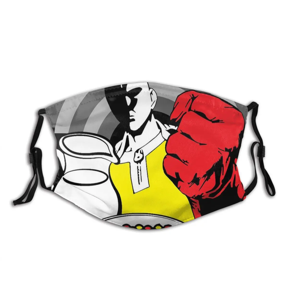 

Saitama One Punch Cereal Man Reusable Printed Mouth Face Mask Anti Wind Dustproof with Filter Winter Protection Cover Respirator