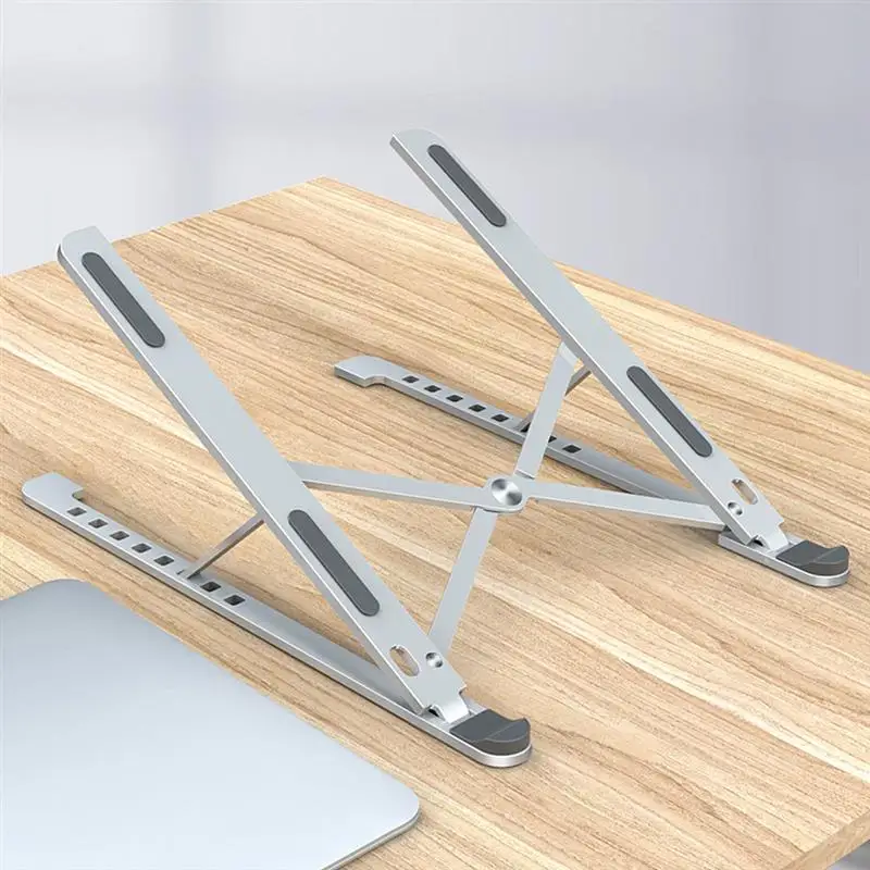 

Adjustable Aluminum Alloy Laptop Stand Foldable Adjustable Laptop Holder Stand Gray Portable Desktop Holder Mounts