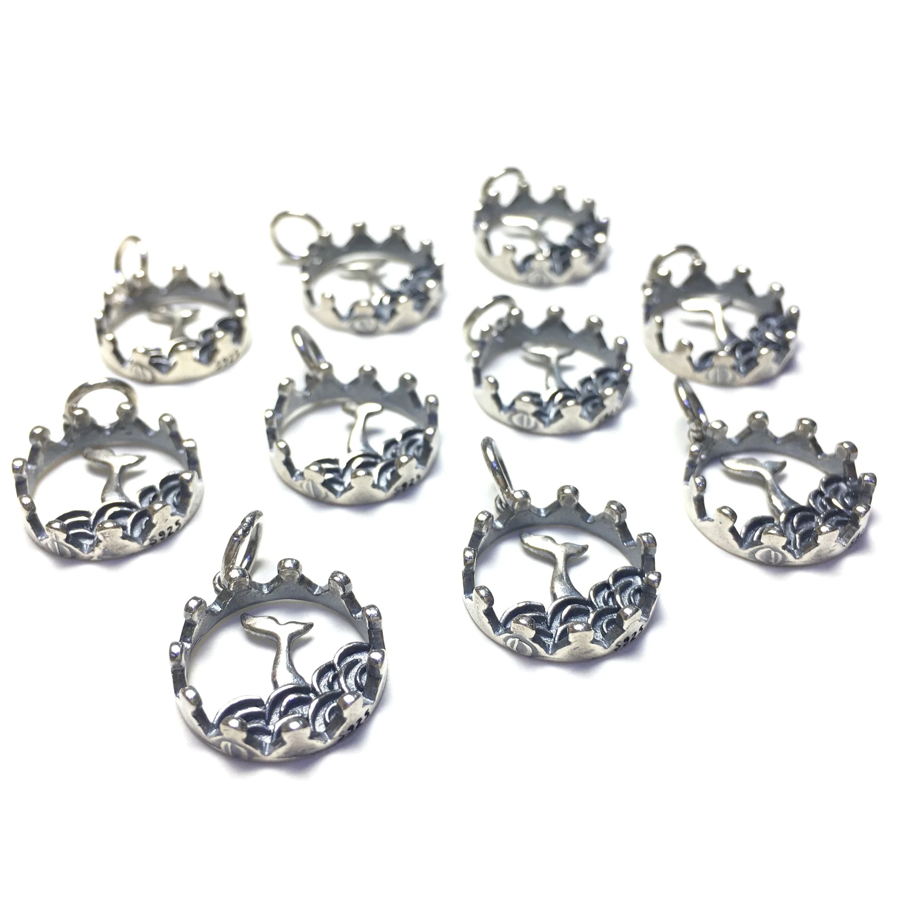 

15x15mm 10pcs 925 Sterling Silver Circle Shape Charm,DIY Finding, Fashion Silver Spacer Bead Accessories Jewelry Design & Making