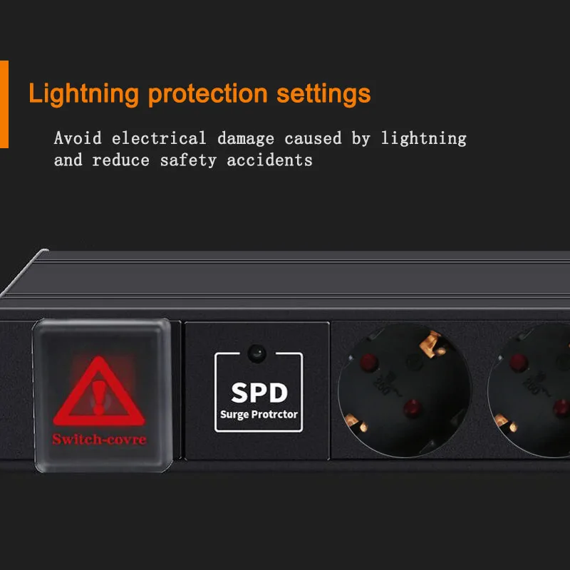 PDU Мощность полоса 8 розетка с переключателем 2 м кабель удлинитель для стойки 19