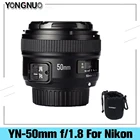 Объектив YONGNUO 50 мм f1,8, объектив YN 50 мм F1.8 с большой апертурой и автофокусом для цифровой зеркальной камеры Nikon D5300 D3200 D3100 D7200 D700