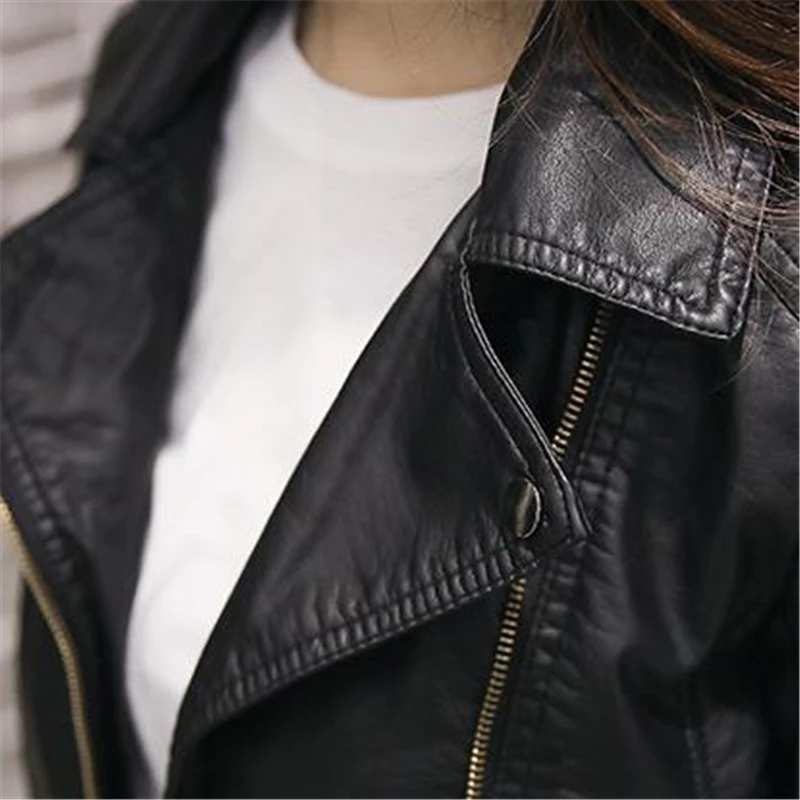 

Motorcycle Pu Leather Jackets Moto Women Winter Coats Fall Zipper Outerwear Jacket Coat Female Veste La Chaqueta Manteau Abrigo
