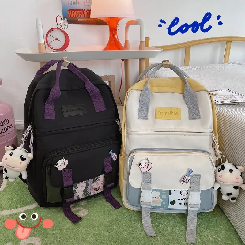 

Fashion Women's Backpack Summer New Nylon School Bag For Girls Waterproof Large-capacity Outdoor Travel School Backpack