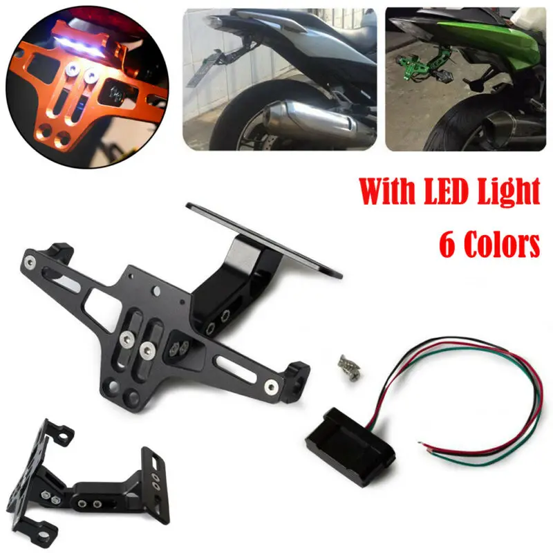 Регулируемый кронштейн держателя номерного знака CNC для мотоцикла + комплект