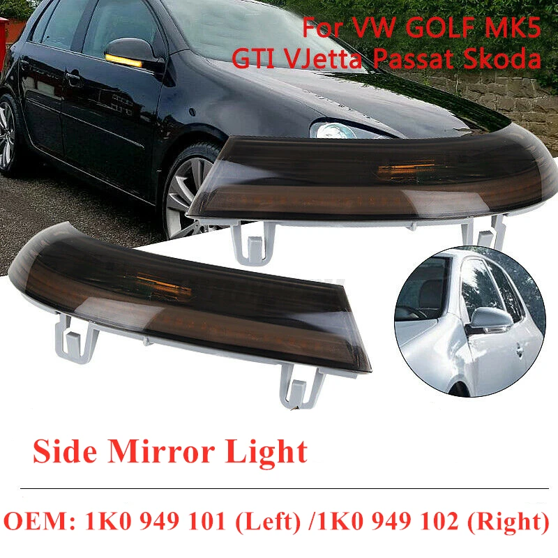 

Car Side Rearview Mirror Turn Signal Light For VW GOLF MK5 Passat Jetta Skoda Reversing Indicator Lamp Blinker 1K0 949 101/102