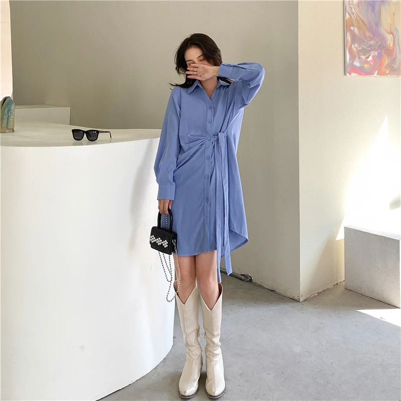 

Black Shirt Women's Design Sense Niche Spring New Casual Loose Versatile Long Sleeve Shirt Mid-Length Shirt Fashion