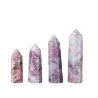 natural aura plum blossom crystal chakra ornaments meditation lucky transfer degaussing crystal stone home crystal column