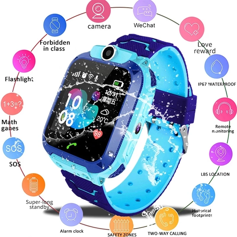 

Детские Смарт-часы Q12 для мальчиков и девочек, подарок, Смарт-часы с Sim-картой и камерой, Детские Смарт-часы, часы с SOS-телефоном, IP67