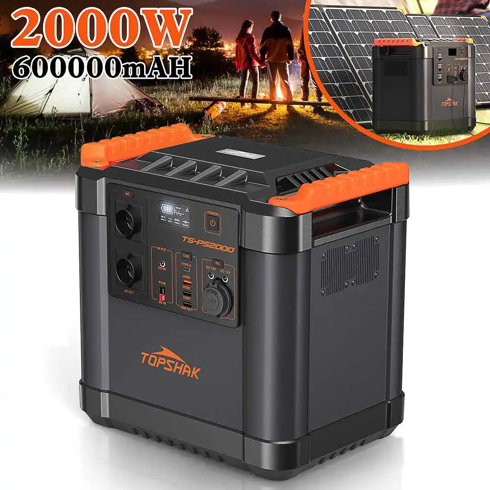

TS-PS2000 2200Wh 2000W Portable Power Station Outdoor RV/Van Camping Urgent Solar Generator Solar Mobile Lithium Battery Pack