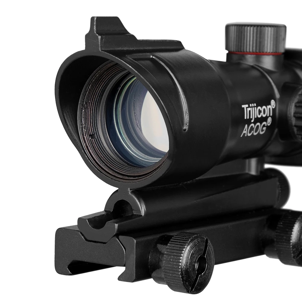 Охотничий Прицел ACOG 1X32 красный зеленый крест прицел тактический оптический прицел для страйкбола пистолет подходит 20 мм рельс