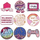 Нашивки с надписью Queen, одежда для девочек, товары для шитья своими руками, железные вышивки, значки со смехом, мультяшная Волшебная нашивка с шариком, Логотип Сумки геймпада