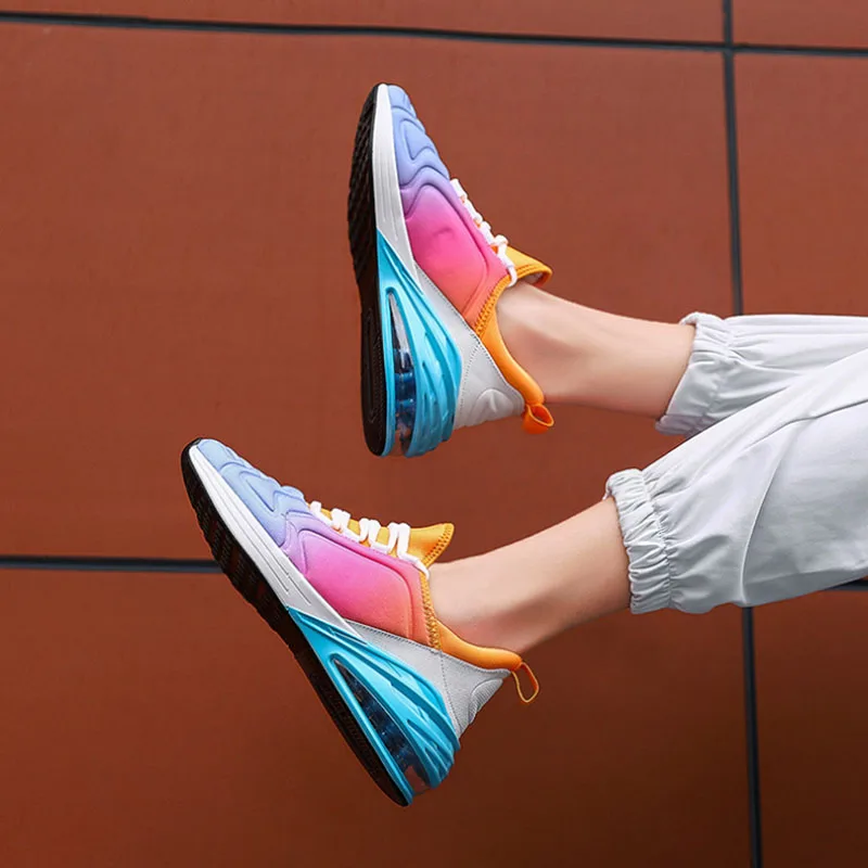 Couple Sneakers Women Casual Shoes Increase Air Cushion Brand Light Running shoes Girls Big Size Breathable Slip Spring Autumn | Спорт и