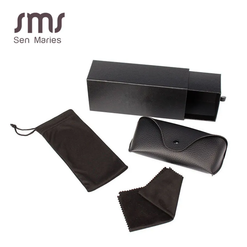 Sen Maries солнцезащитные очки выдвижная коробка черные ПУ чехол для мужчин женщин