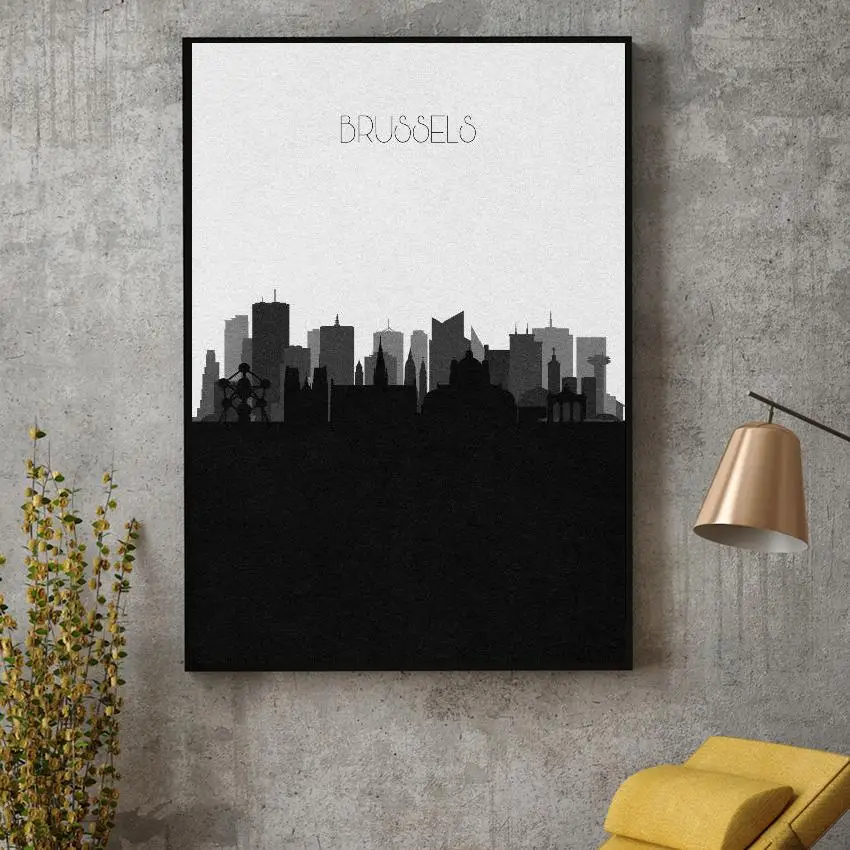 Холст с рисунком на холсте Брюсселя настенный плакат современным минималистским