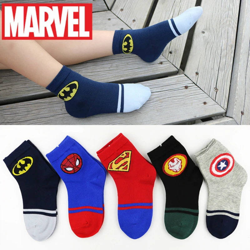 

Disney Heroes Avengers Socks Cartoon Children's Socks Fashion Pure Cotton Breathable Boys and Girls Summer Tube Socks