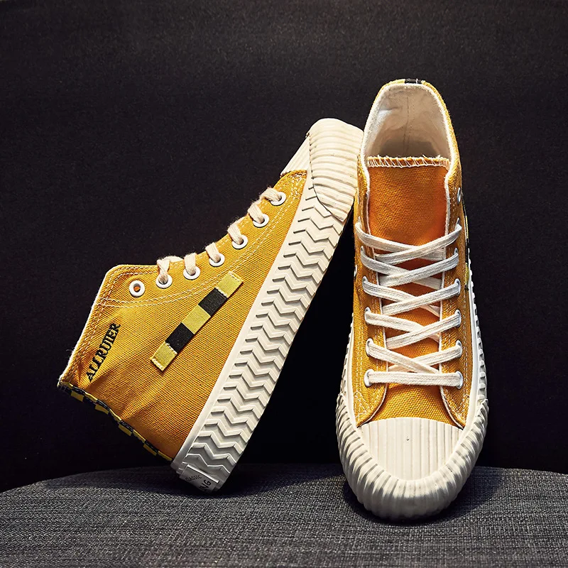 Парусиновая обувь с высоким берцем Женская Осенняя в Корейском стиле новые