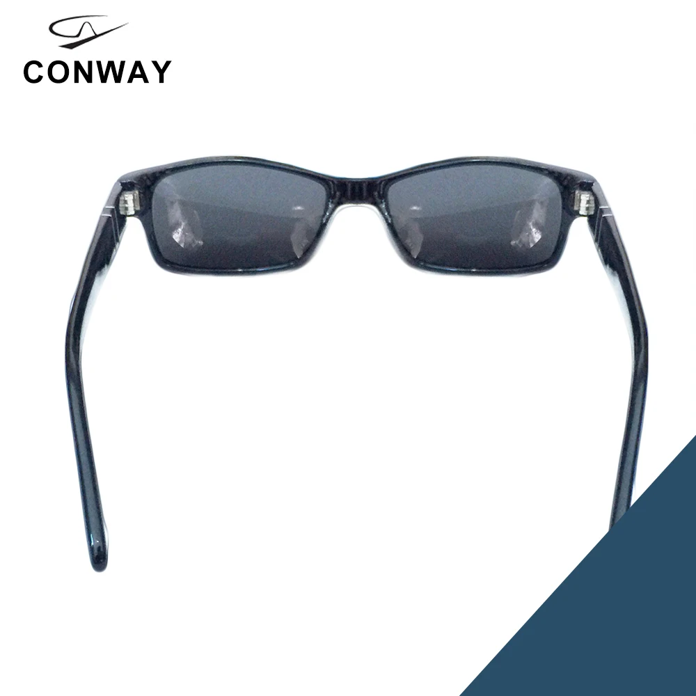 Conway, винтажные мужские солнцезащитные очки, квадратные, поляризационные, УФ-защита, Ретро стиль, фирменный дизайн, солнцезащитные очки, прочная ацетатная оправа, черный цвет