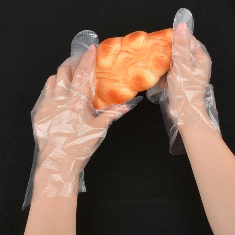 Clear Disposable Gloves Transparent Plastic Health Gloves Latex Free Food Prep Safe Glove for Cooking Cleaning BBQ Kitchen Thing