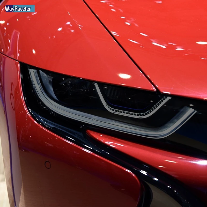 2 шт. Защитная пленка для автомобильных фар Прозрачная черная наклейка из ТПУ BMW i8