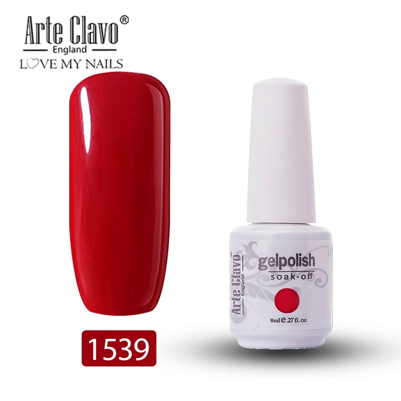 1539 Arte Clavo, 8 мл, зеленый цвет, Гель-лак для ногтей, лак для ногтей, блестящий гель, лак для ногтей, полуперманентный, УФ-Гель-лак, впитывающий - Цвет: 1539
