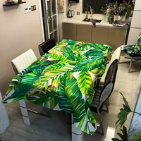 green plant tablecloth waterproof polyester printing rectangular dining table coffee table dustproof cloth