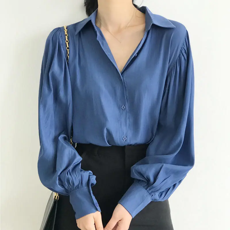 

White Shirt Blouse Women Solid Casual Office Ladies Tops Elegant Shirt Blouse Women Clothes Loose Long Sleeve Shirt Blusas Q2309