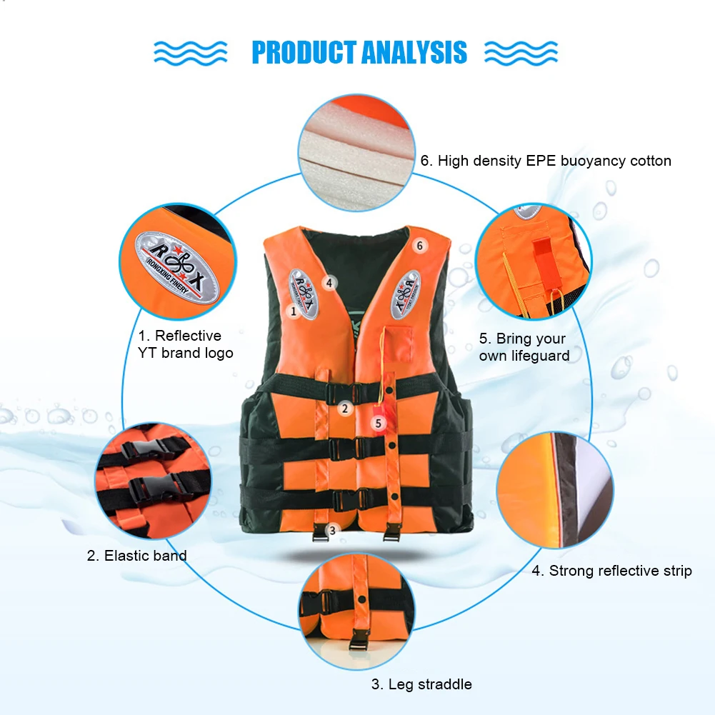 

Adults Life Vest with Whistle Swimming Boating Water Sports Buoy Jackets