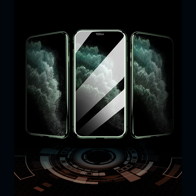 Магнитный адсорбционный металлический чехол для iPhone 11 11 Pro Max прозрачный чехол из закаленного стекла для телефона для iPhone XS Max XR 8 7 Plus откидная крышка