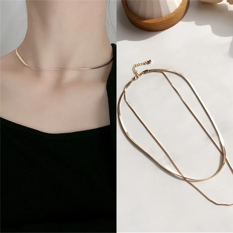 Чокер женский двухслойный модное ожерелье с коробкой для девочек Двухслойное в