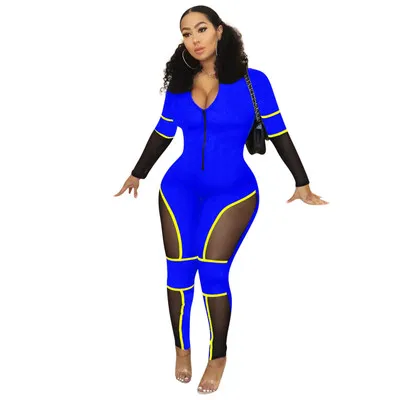 Женский комбинезон со средней талией Облегающий без пояса в европейском и