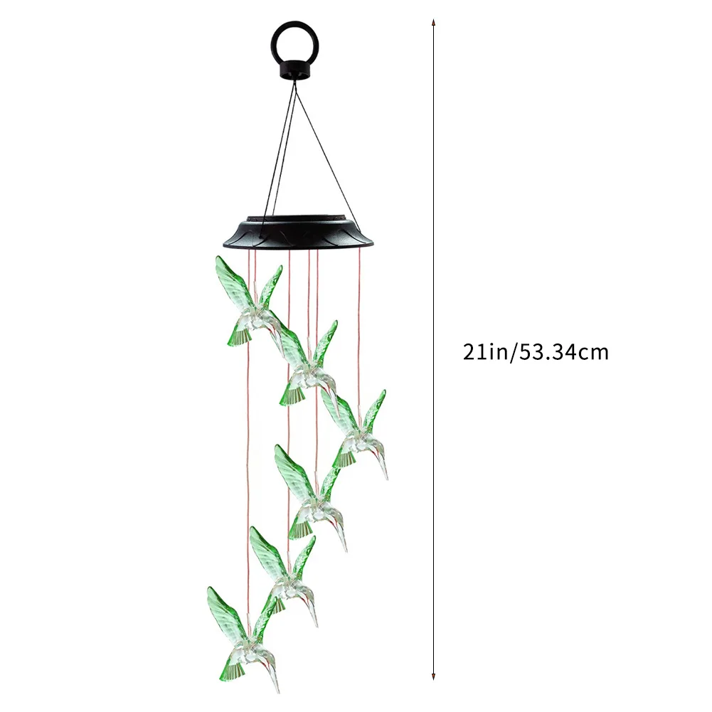 

Color Changing Solar Power Wind Chime Lights LED Waterproof Outdoor Hummingbird Wind Chimes Mobile Chime Light Romantic Gift