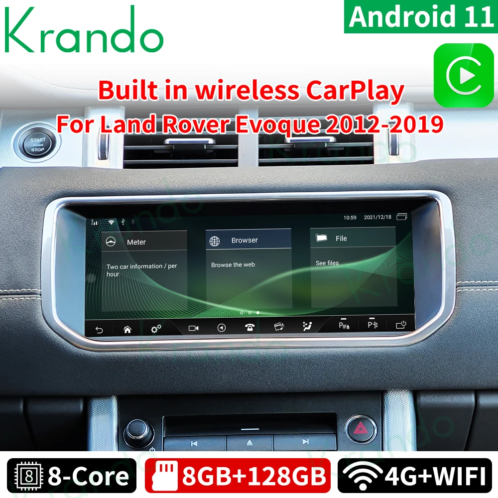 

Автомобильный радиоплеер Krando 10,25 дюймов Android 11 для Land Rover Range Rover Evoque 2012-2018 GPS навигация Мультимедиа Carplay 8G128G