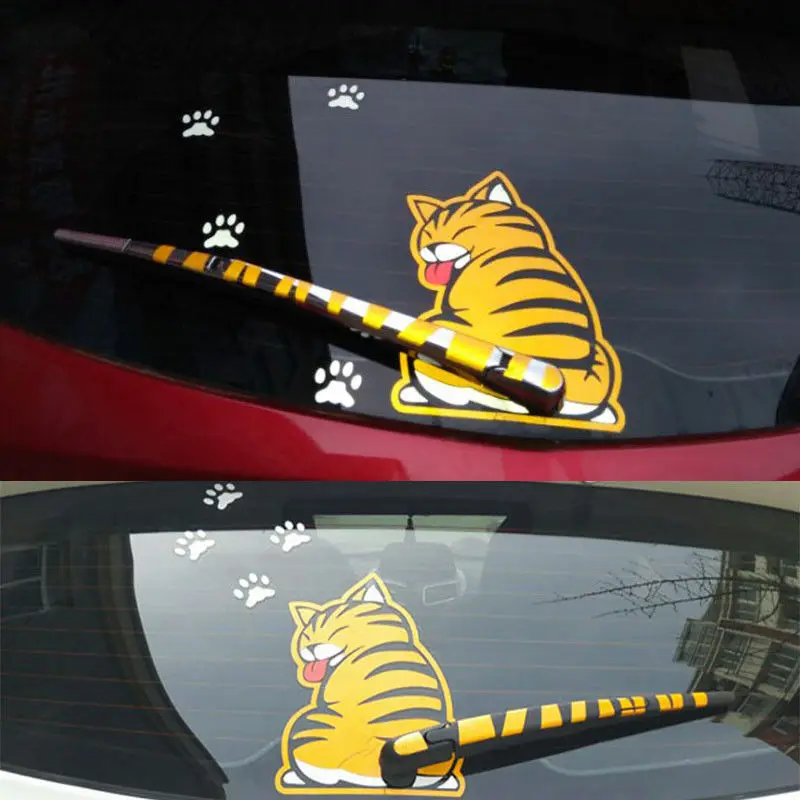 3D Cat подвижный хвост наклейка на автомобиль в виде лапы креативное мультяшное