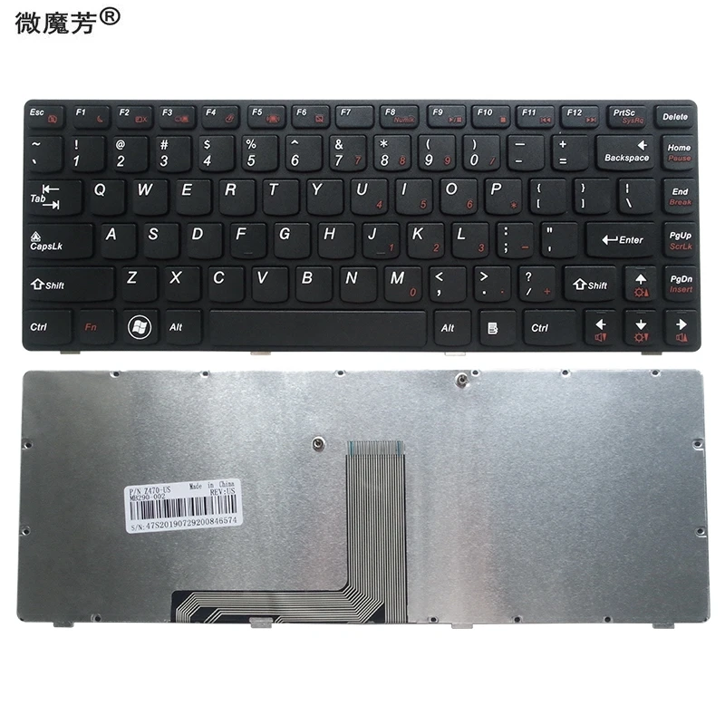 Сменная Клавиатура для ноутбука Lenovo Z470 AM Z470AT Z470AX Z470K Z470G Z475 Z370 Z470AM Z375 черный США|laptop
