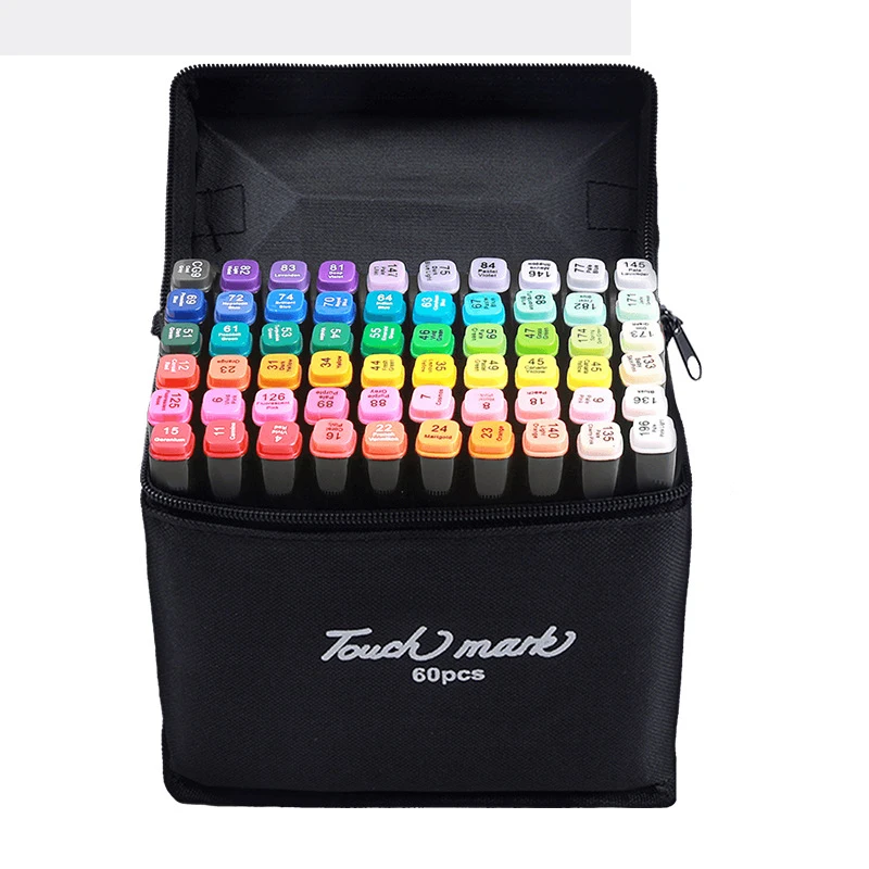Скетч Марк 30/40/60/80/168 цветов художественные маркеры для рисования двухсторонний маркер с кистью рисовать мангу анимацию живописные принадлежности.