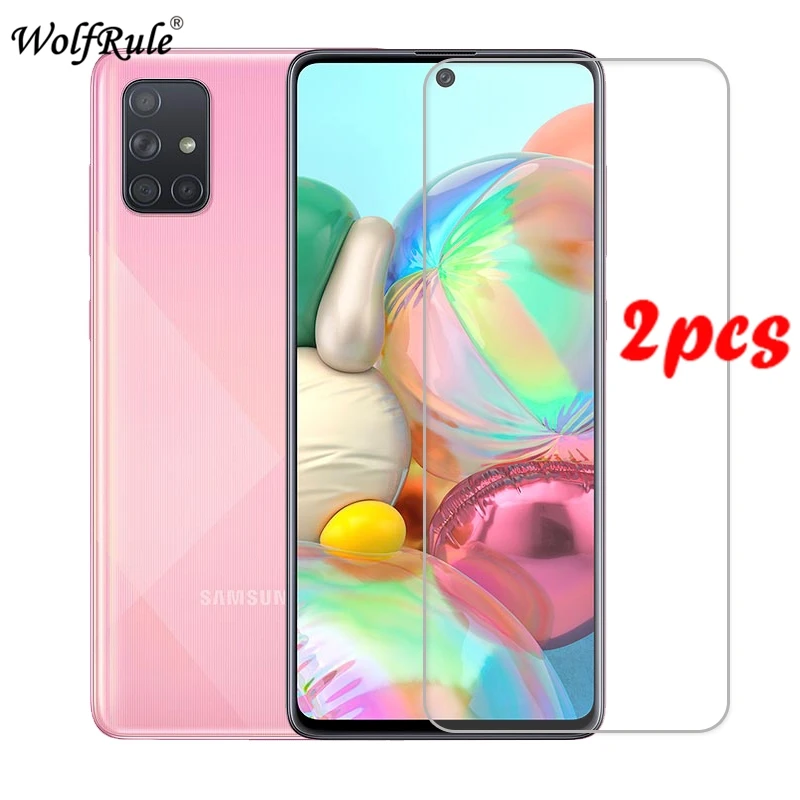 Protector de pantalla de vidrio templado para Samsung Galaxy A71, vidrio Protector de pantalla de 6,7 pulgadas, 2 uds.-0