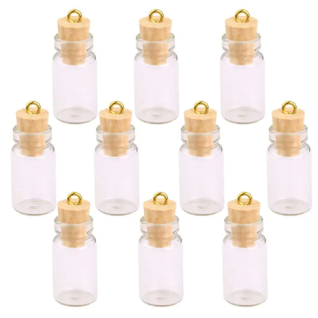 

10pcs Mini Glass Bottles With Vials Cork DIY Miniature Bottles Delicate Favor Cute Small Glass Jars Clear Drifting Bottles