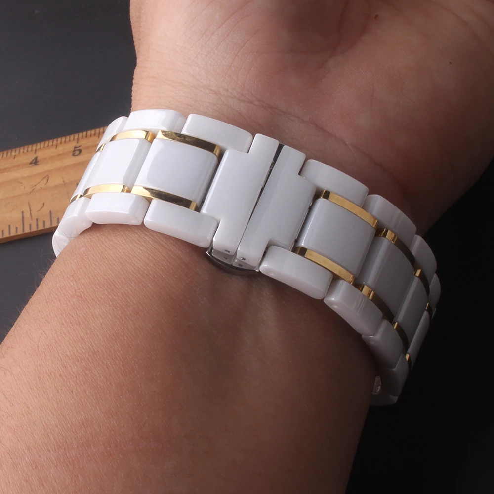 

New Fashion Watchbands for mens Watches Casual White Ceramic Watchband Bracelets Hot Selling Rose Gold Round Ladies wrist Watch