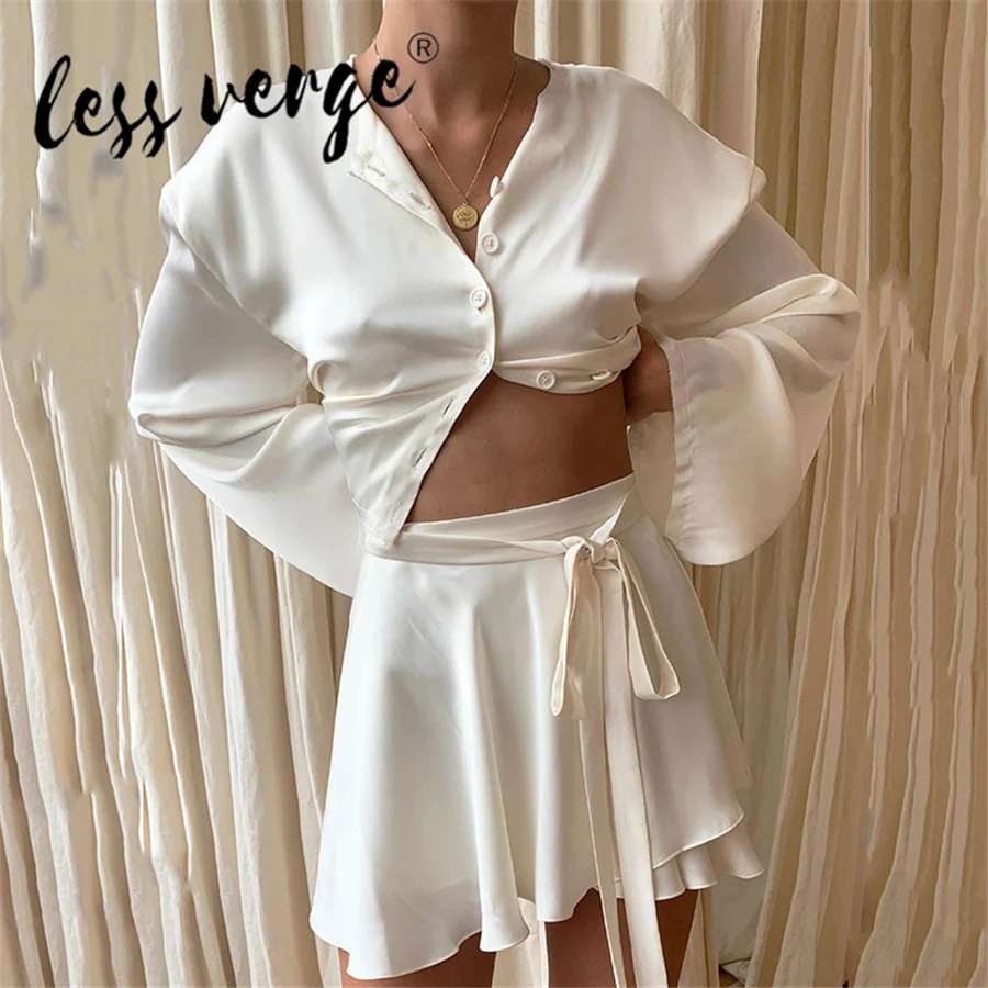 Модные женские комплекты Lessverge однотонный однобортный укороченный Топ с длинным
