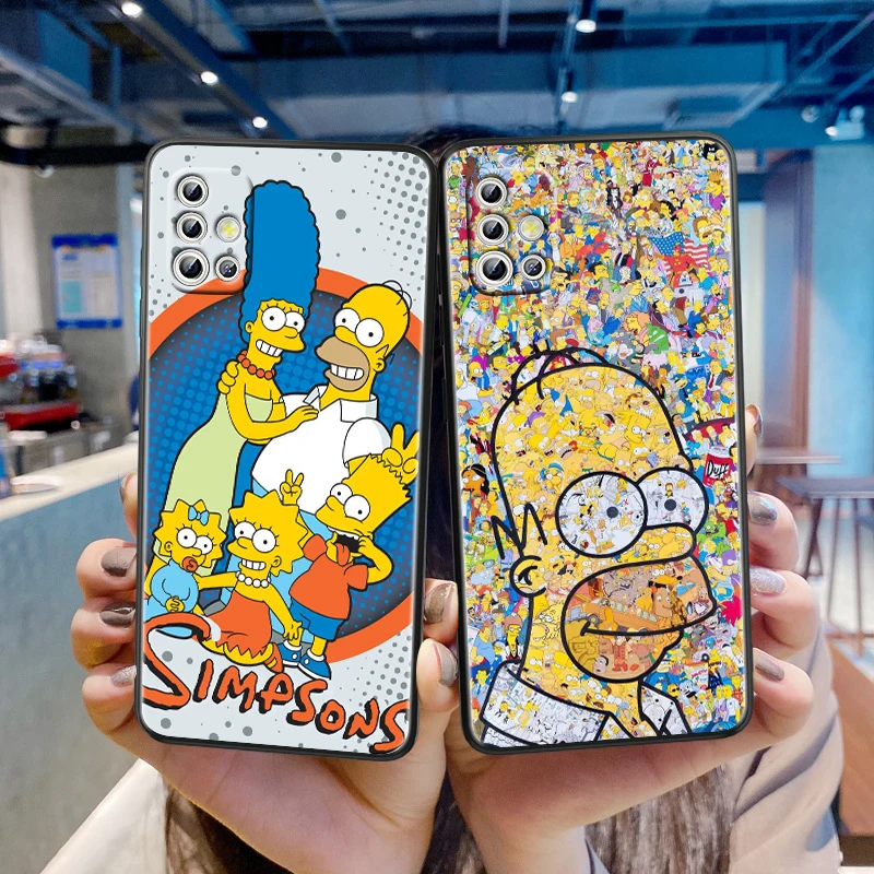 

Funny The Simpsons Cute For Samsung Galaxy A72 A71 A52 A51 A91 A81 A32 A22 A21 A01 A02 4G 5G Soft Black Phone Case Cover