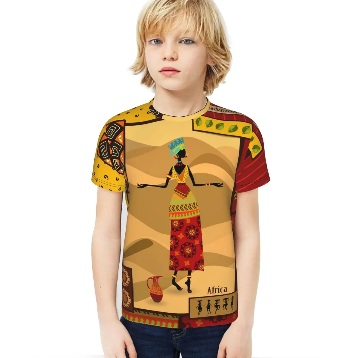

T Shirts Tees Short Sleeve Tshirts Summer For Kids Boys Teen African Woman