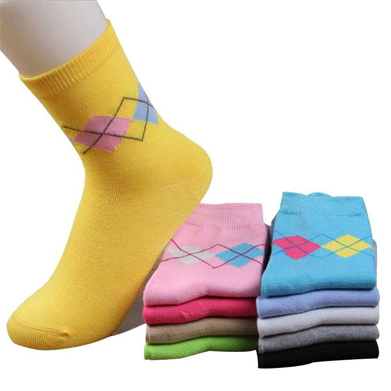 Женские Жаккардовые носки с ромбами женские дизайнерские модные повседневные