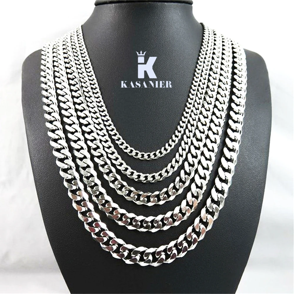Оптовая продажа! Мужская цепь с серебряным покрытием 4 мм 6 8 10 12 мм|fashion necklace|necklace